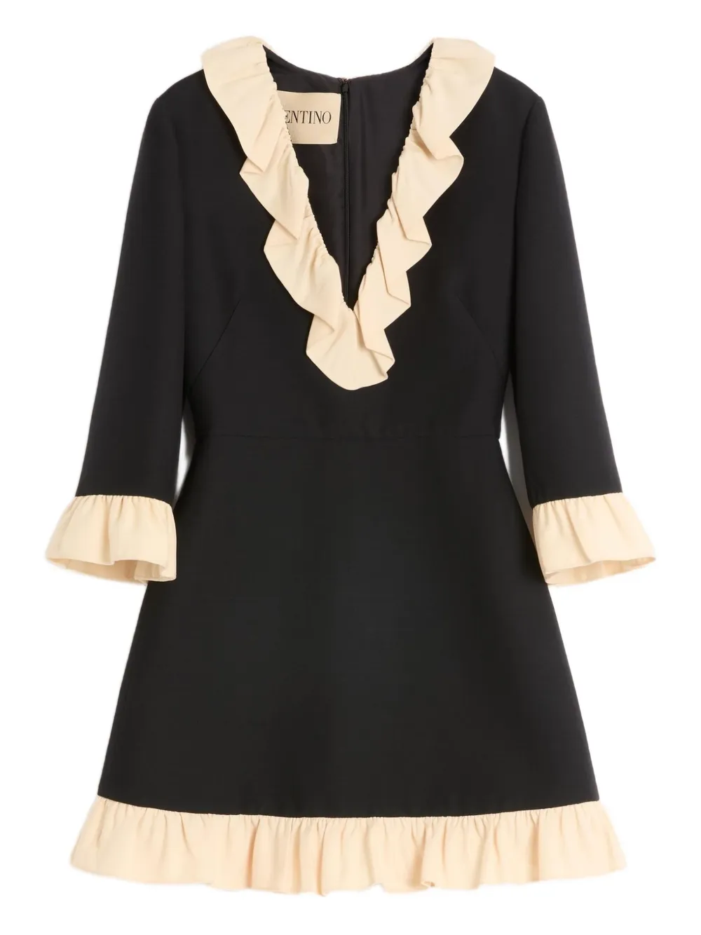 Valentino Garavani ruffle-trim mini dress Zwart