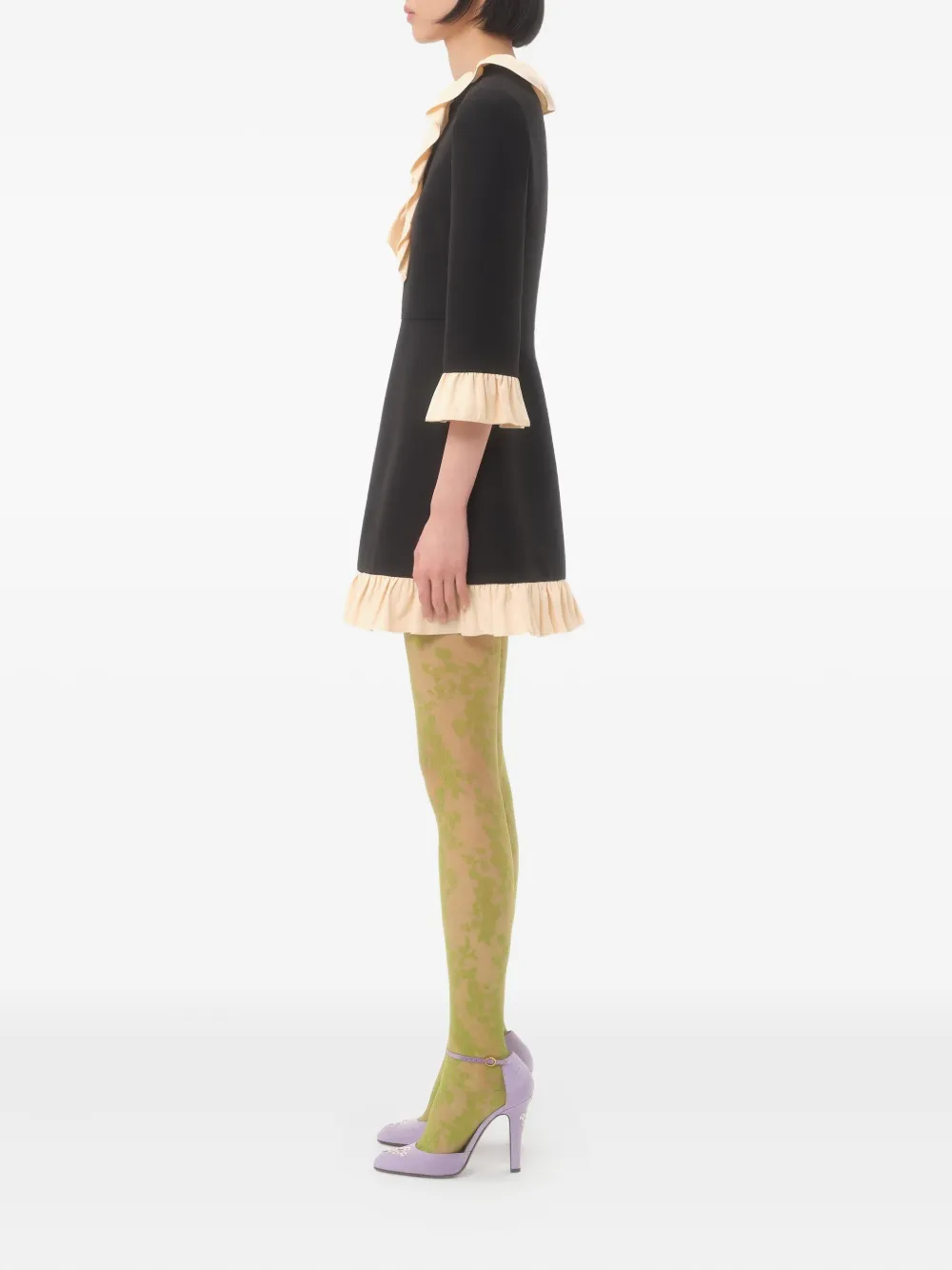 Valentino Garavani Mini-jurk met ruches Zwart