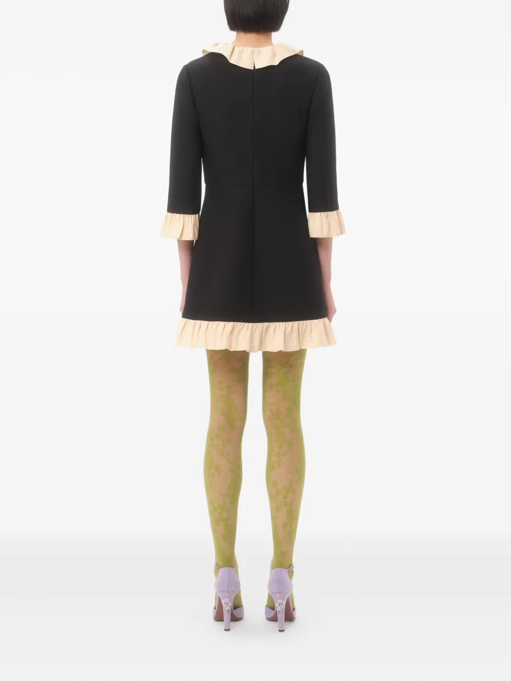 Valentino Garavani Mini-jurk met ruches Zwart