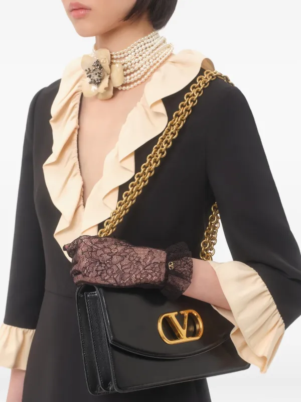 Valentino Garavani ラッフルトリム ミニドレス | ブラック