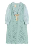 Valentino Garavani lace-pattern minidress - Blue
