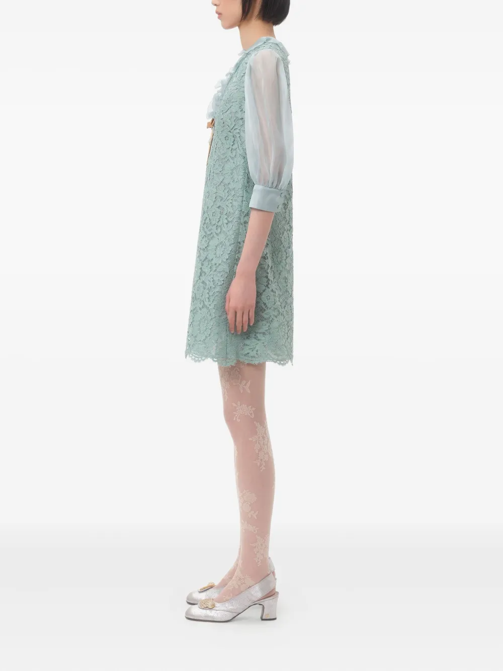 Valentino Garavani Mini-jurk met kant Blauw