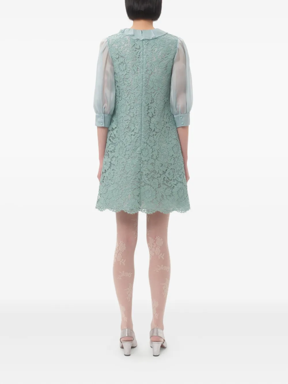Valentino Garavani Mini-jurk met kant Blauw
