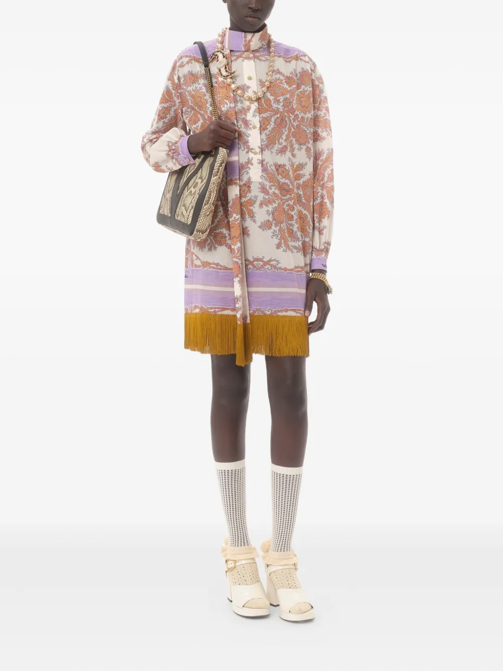 Valentino Garavani Mini-jurk met paisley-print Wit