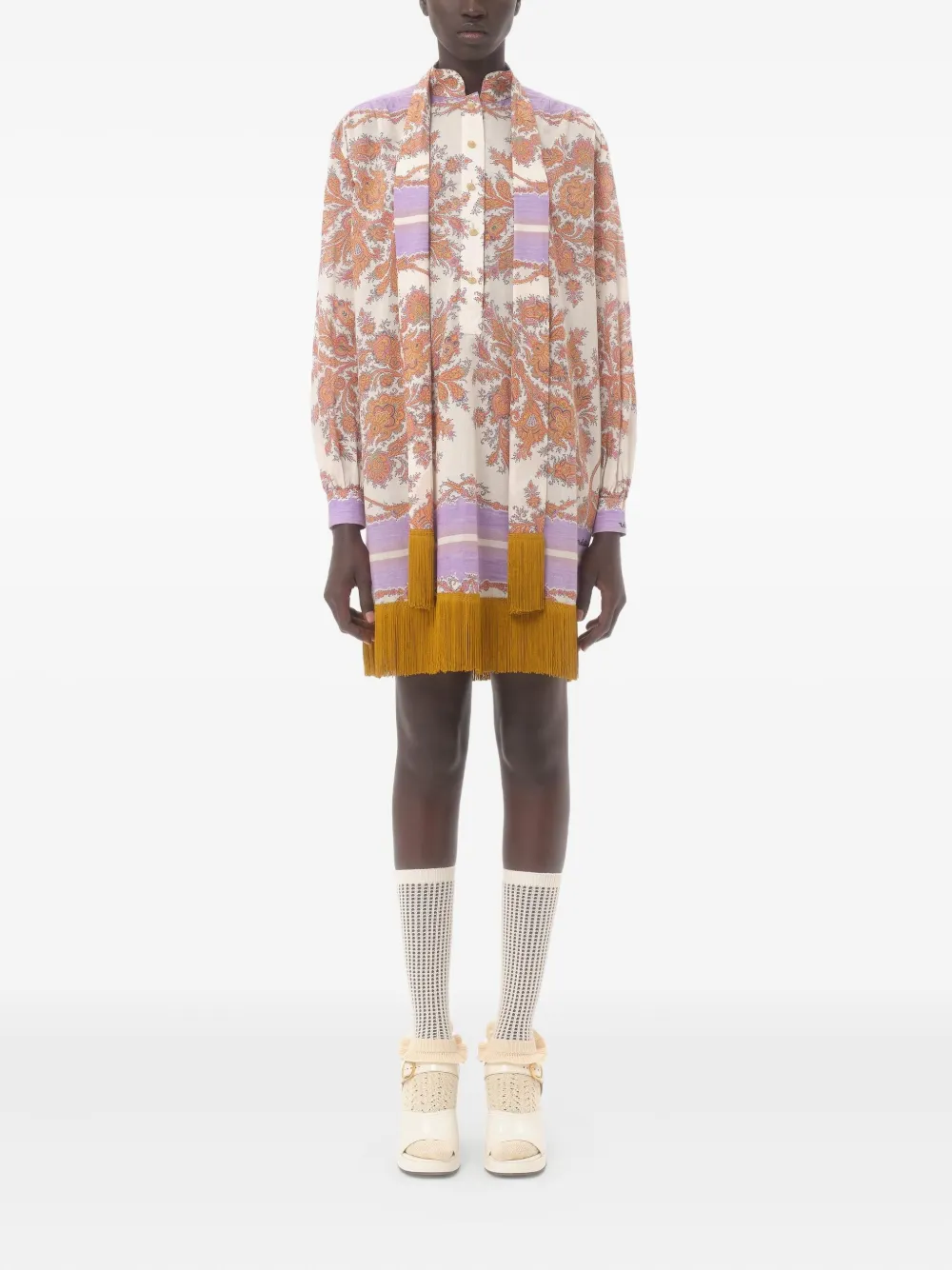 Valentino Garavani Mini-jurk met paisley-print Wit