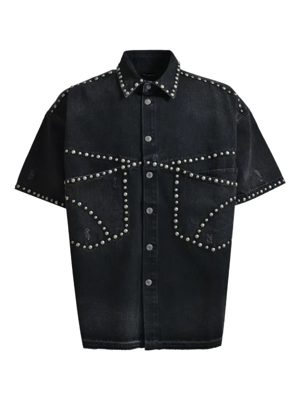 BREATH レザーシャツ BREATH スタッズ シャツ | ブラック | FARFETCH JP