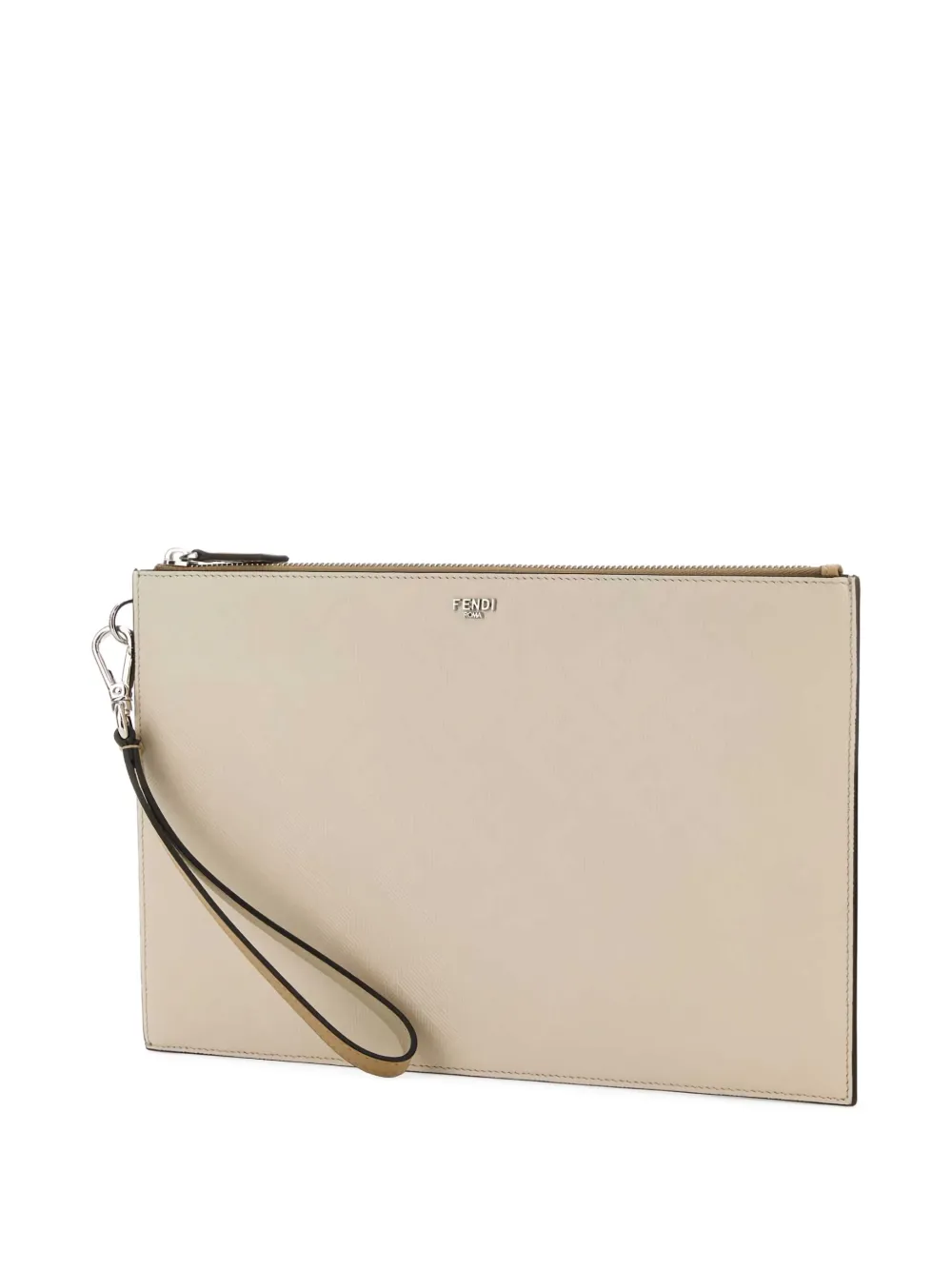 Fendi Leather Clutch In 中性色