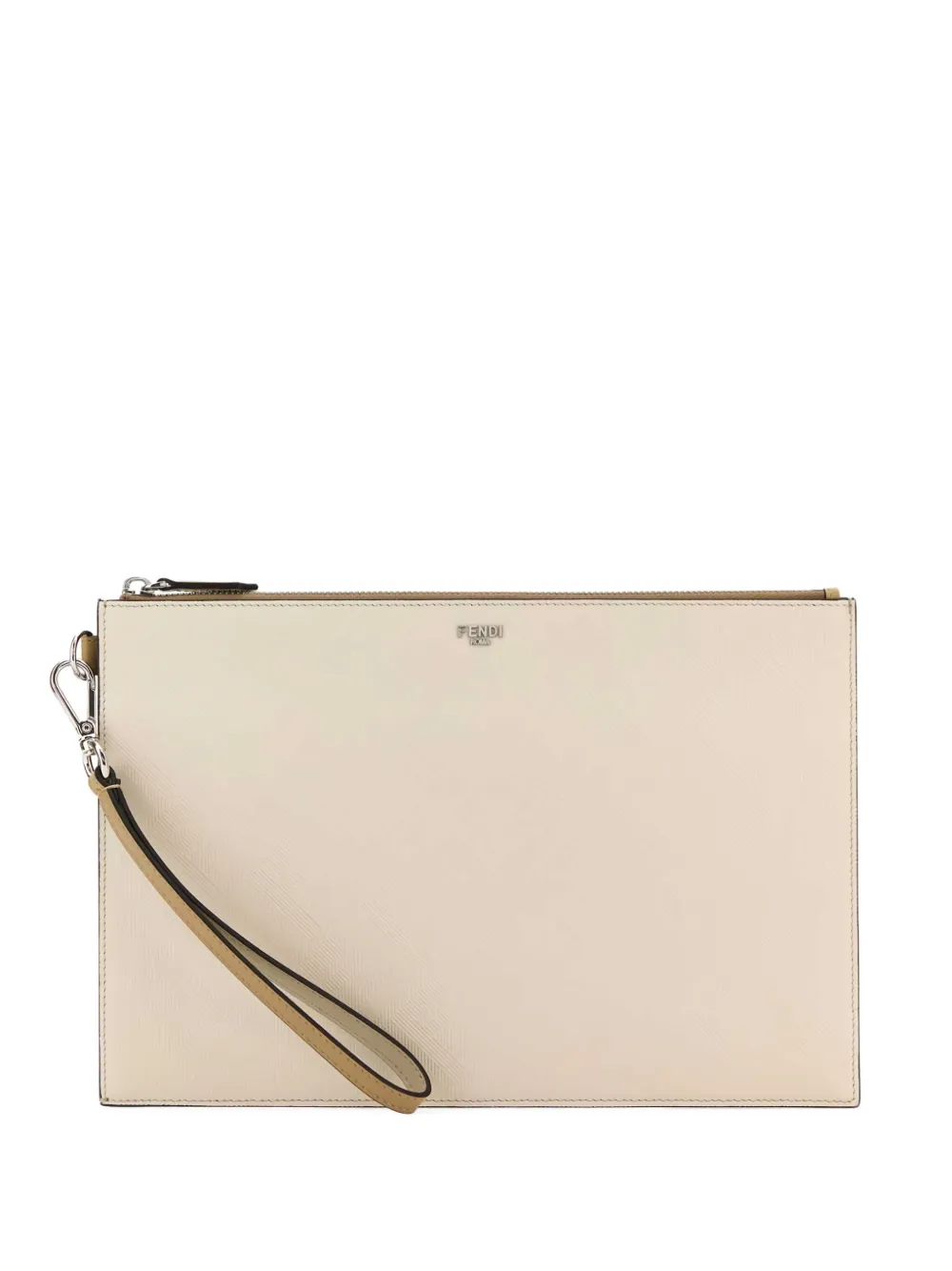 Fendi Leather Clutch In 中性色