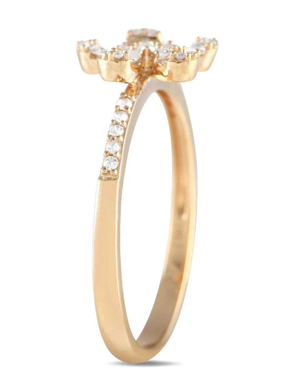 LB Exclusive 14kt yellow gold Flower diamond ring | Image 2