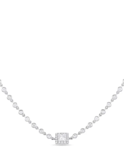 LB Exclusive pre-owned 18K white gold diamond pendant necklace