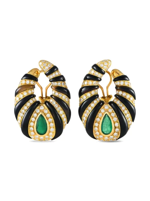 LB Exclusive 18kt yellow gold emerald earrings
