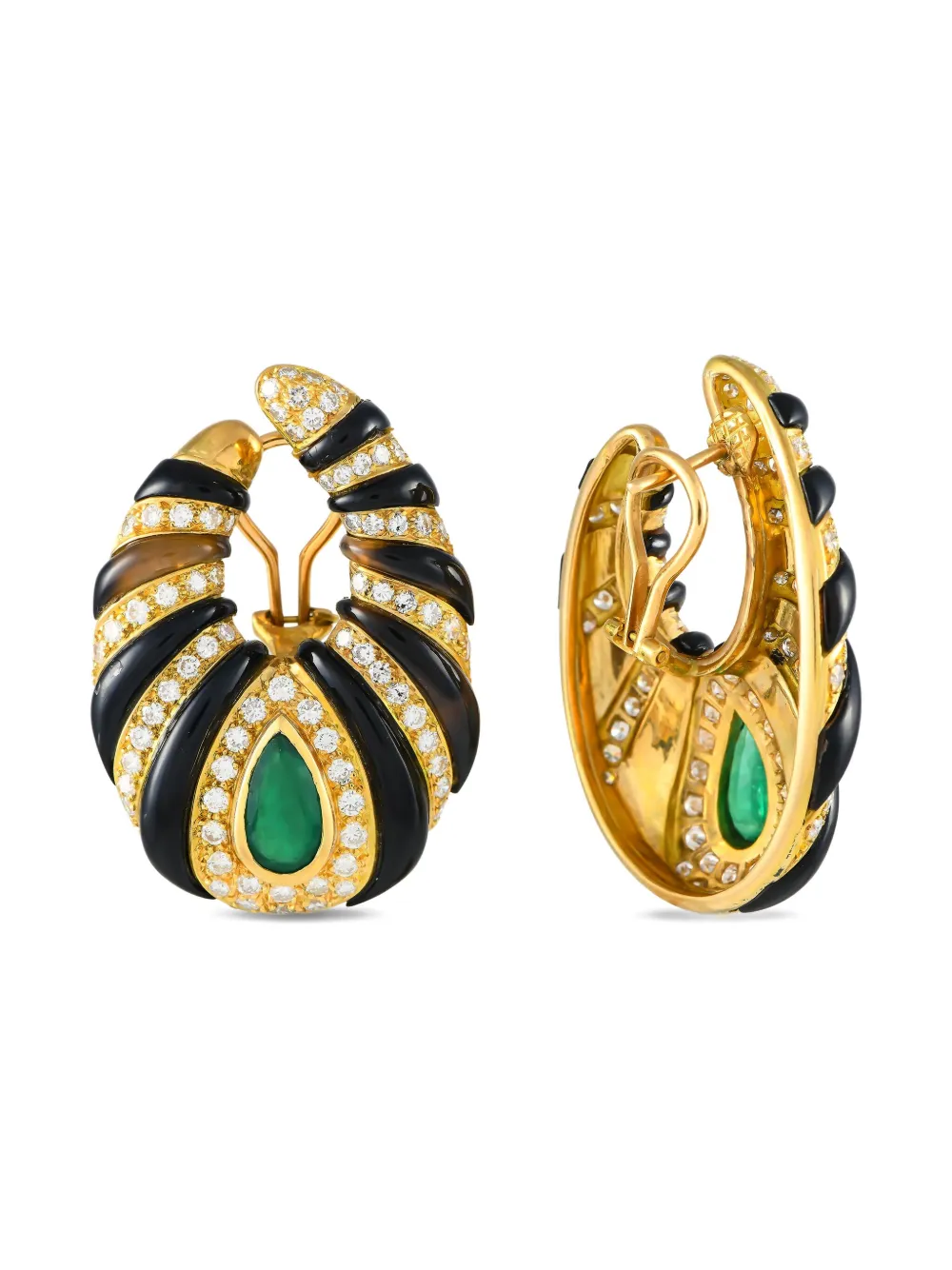 LB Exclusive 18kt yellow gold emerald earrings | Pre-Owned | Image 2