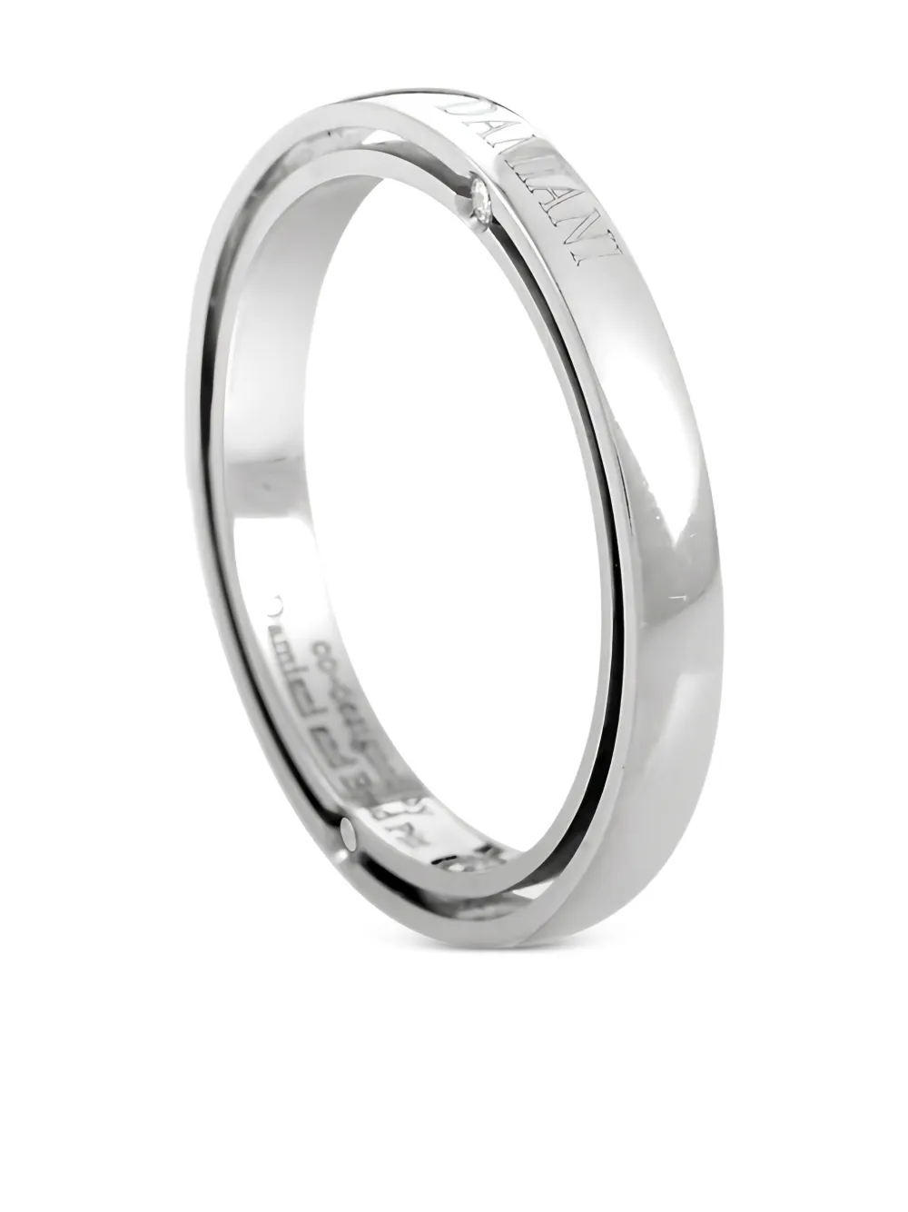 Pre-owned Damiani X Brad Pitt 18k White Gold And Platinum D. Side Diamond Ring In Silver