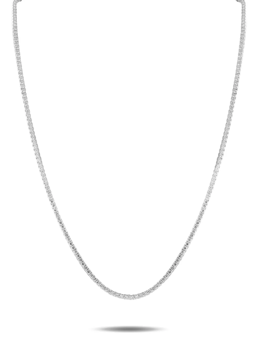 LB Exclusive 14K white gold diamond Tennis necklace | Silver | Image 1