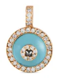 Aaron Basha 18K rose gold diamond and crystal charm - Pink