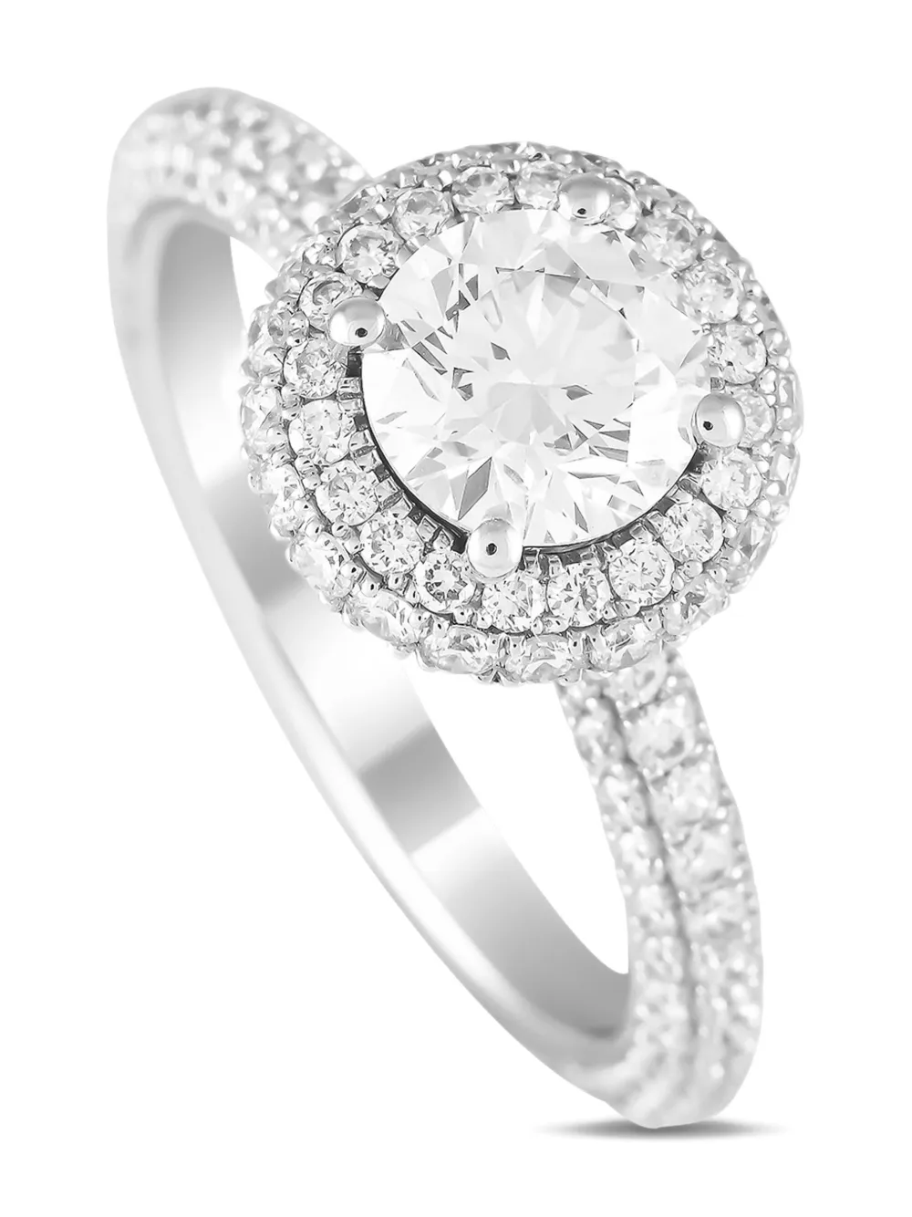 LB Exclusive 14K white gold  Double Halo lab-grown diamond ring | Image 2