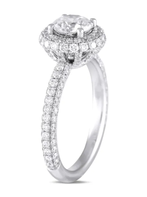 LB Exclusive 14K white gold  Double Halo lab-grown diamond ring