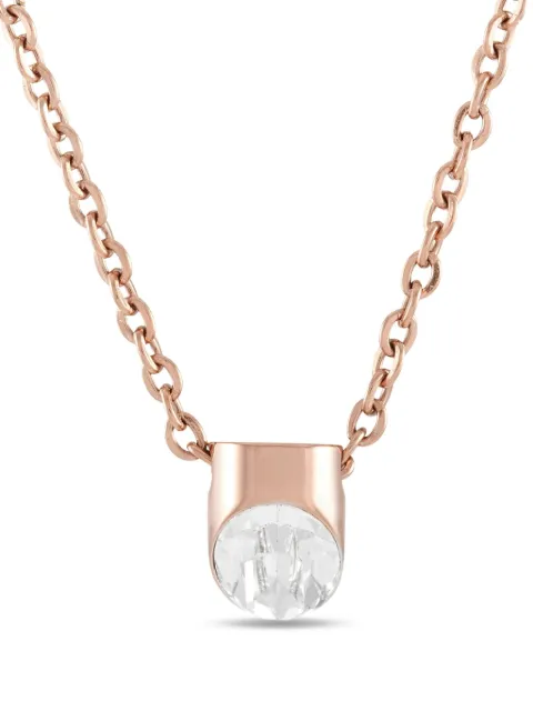 Calvin Klein Vintage Calvin Klein Brilliant Rose Gold PVD-Plated Stainless Steel White Crystal Necklace KJ8YPN140200