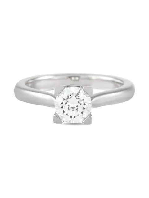 Harry Winston anillo de compromiso en platino con diamante
