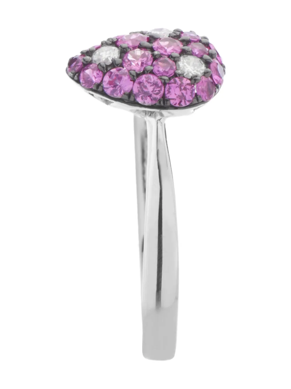 Pre-owned Lb Exclusive 18k White Gold Diamonds And Ruby Ring In 银色