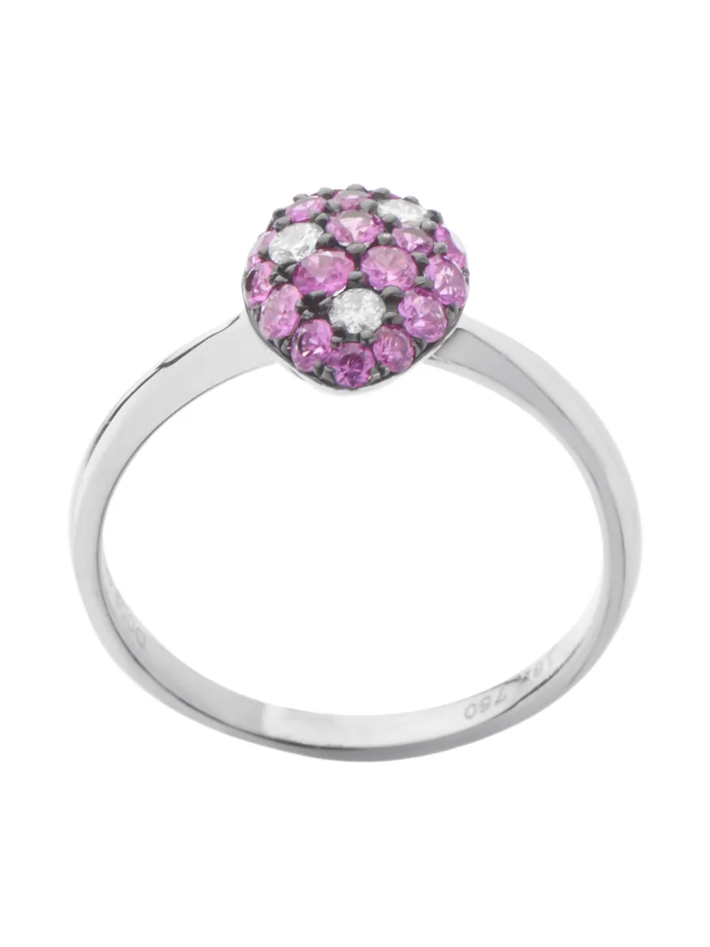 Pre-owned Lb Exclusive 18k White Gold Diamonds And Ruby Ring In 银色