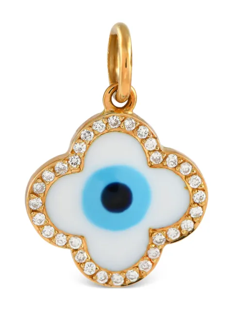 Aaron Basha 18K rose gold evil eye diamond charm