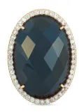 Roberto Coin Pre-Owned 18K yellow gold onyx and diamond ring - Pink