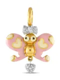 Aaron Basha 18K yellow gold Butterfly diamond and enamel Butterfly charm