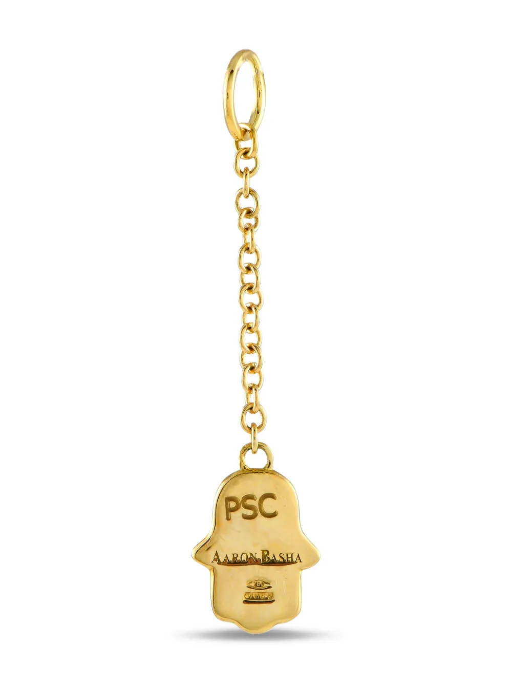 Aaron Basha pendentif en or jaune 18ct pavé de diamant hamsa | Image 2