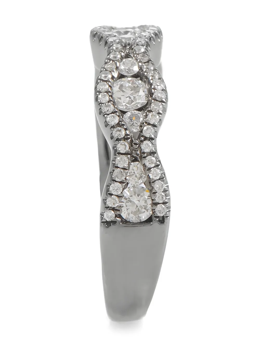 18k White Gold Wedding Band Diamonds Ring