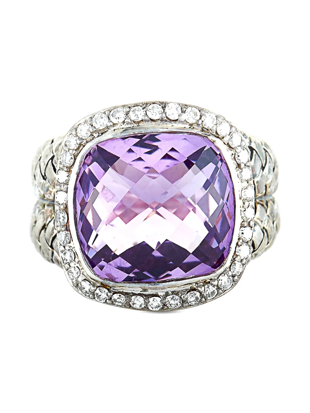 Scott Kay stone-embellished ring - シルバートーン Scott Kay stone-embellished ring - シルバートーン