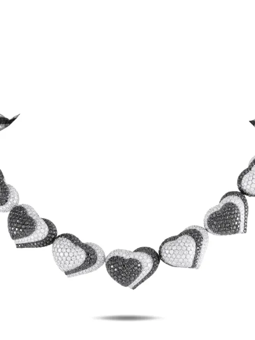 Collier Hearts en or blanc 18ct pavé de diamants - De Grisogono - Modalova