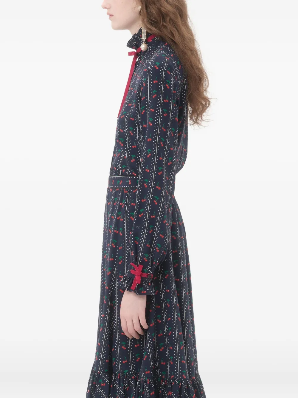 Valentino Garavani Zijden blouse met Cherrific-print Blauw