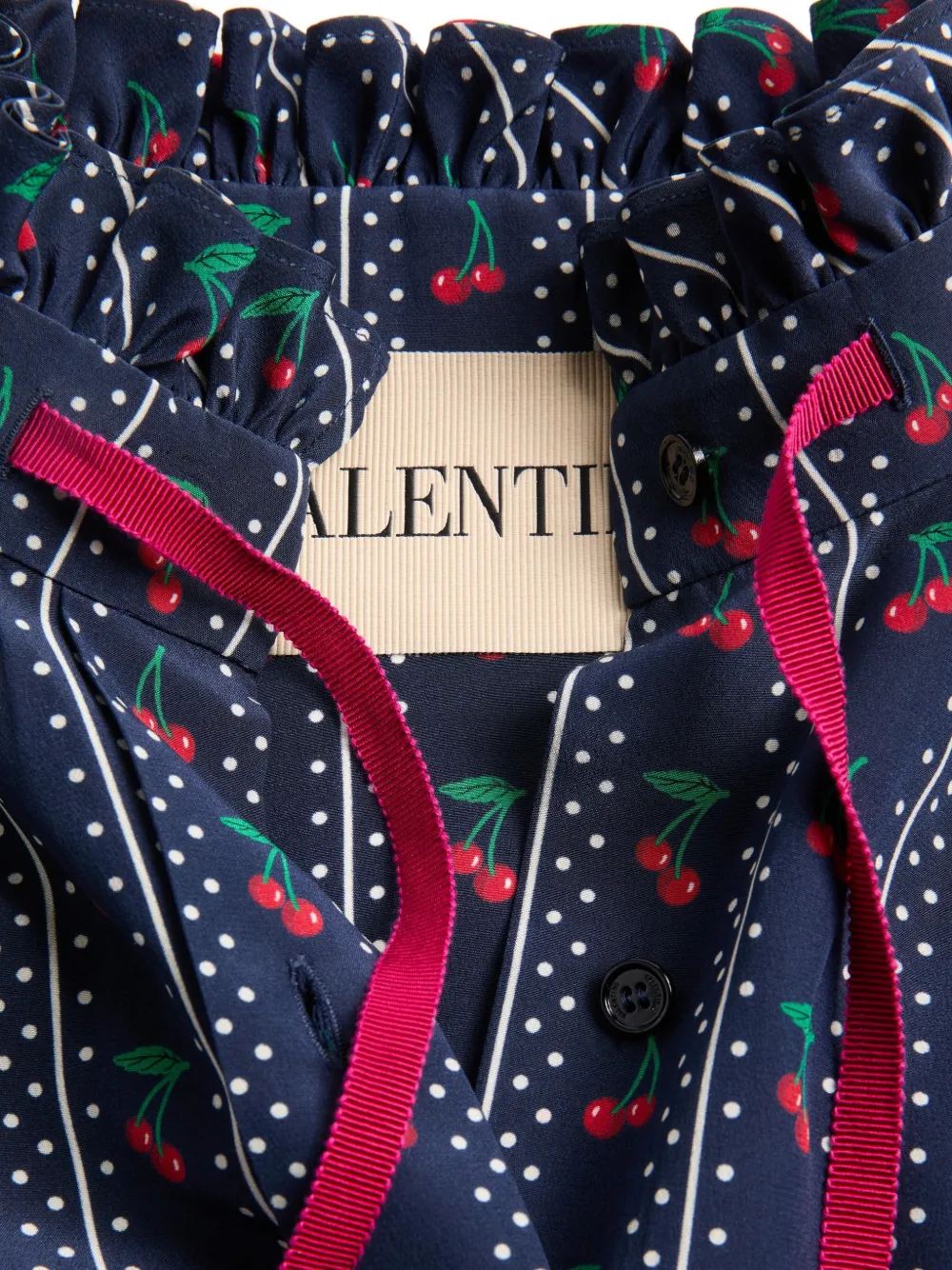 Valentino Garavani Zijden blouse met Cherrific-print Blauw