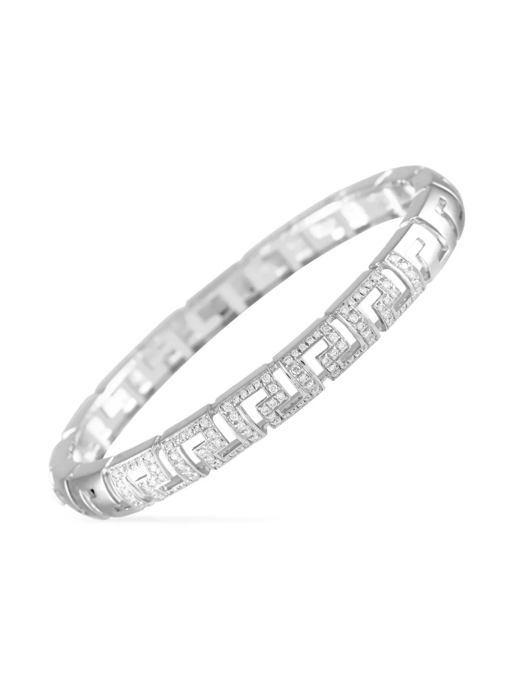 18K white gold Greca diamond bracelet