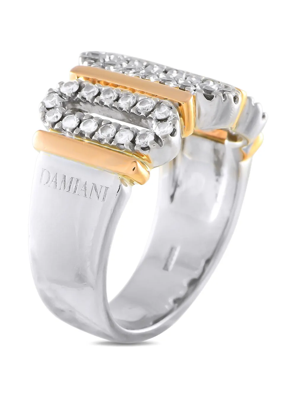 Damiani bague en or blanc et jaune 18ct pavée de diamant | Image 2