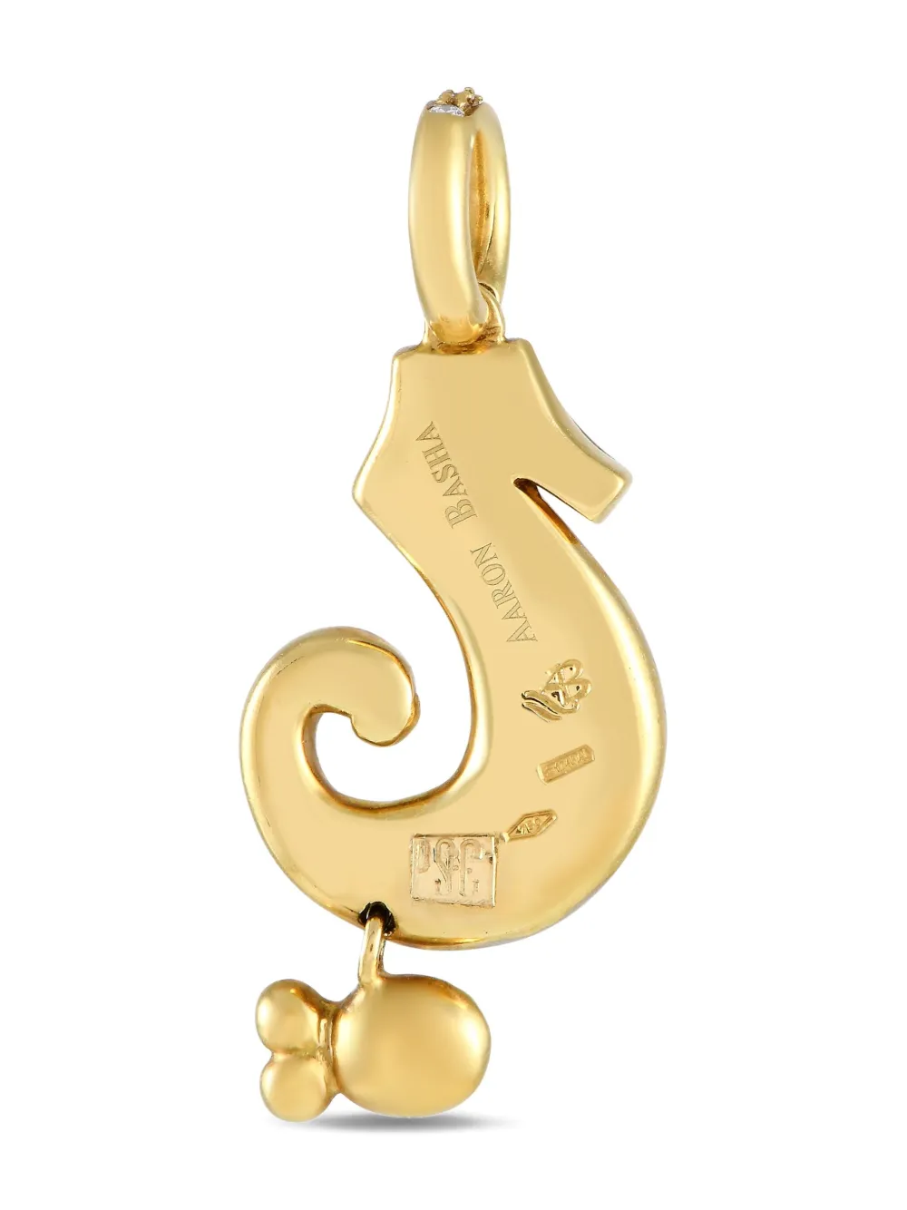 18K yellow gold Seahorse diamond charm