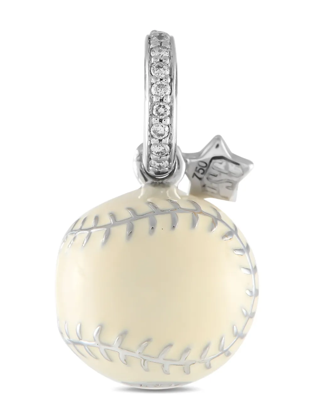 Aaron Basha 18K white gold Softball diamond charm | Pre-Owned | Image 2
