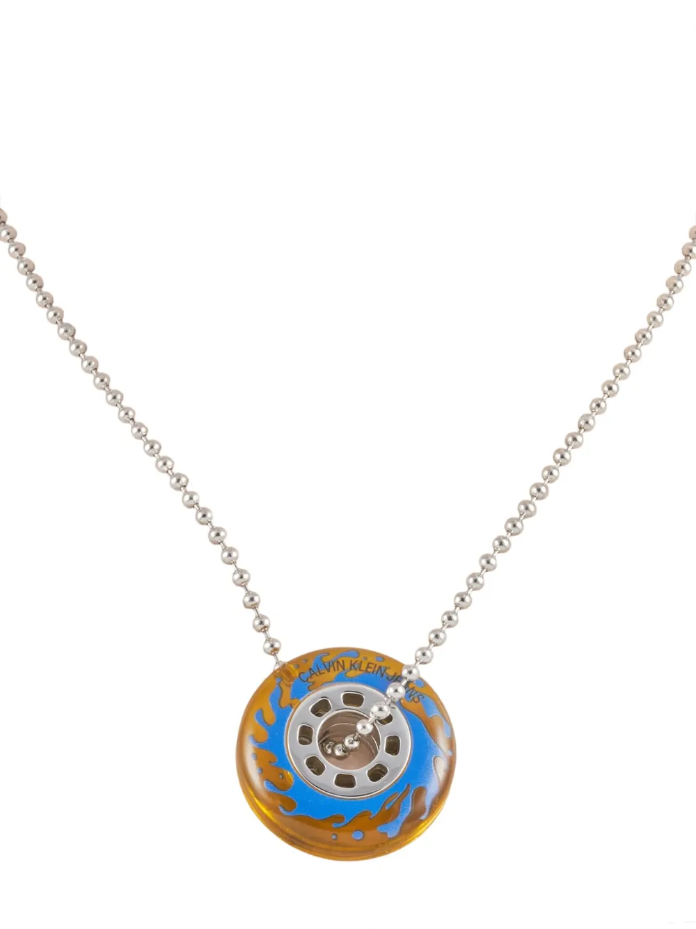 stainless steel spin wheel necklace