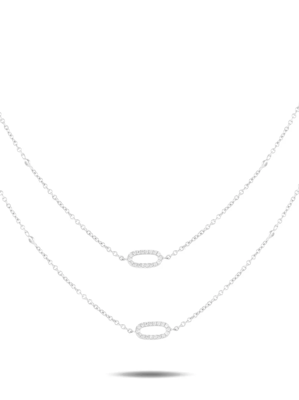 LB Exclusive 18K white gold diamond necklace | Silver | Image 1