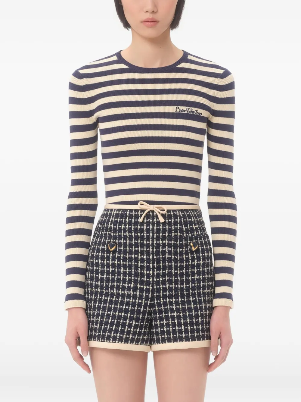 Valentino Garavani Trui met Chez-patroon Blauw