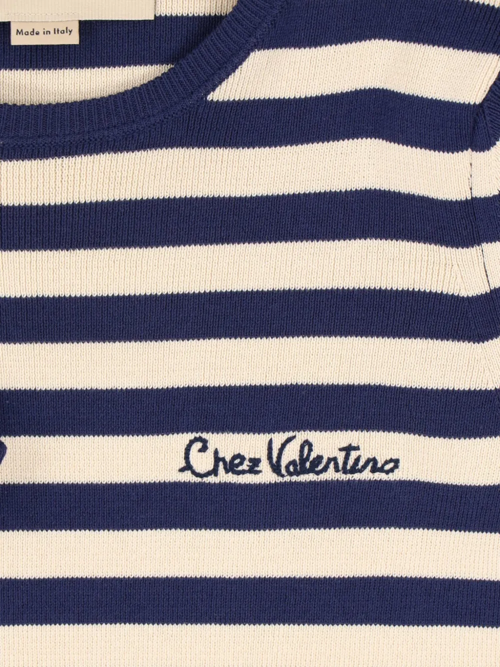 Valentino Garavani Cotton Striped Top in Blue, view 4