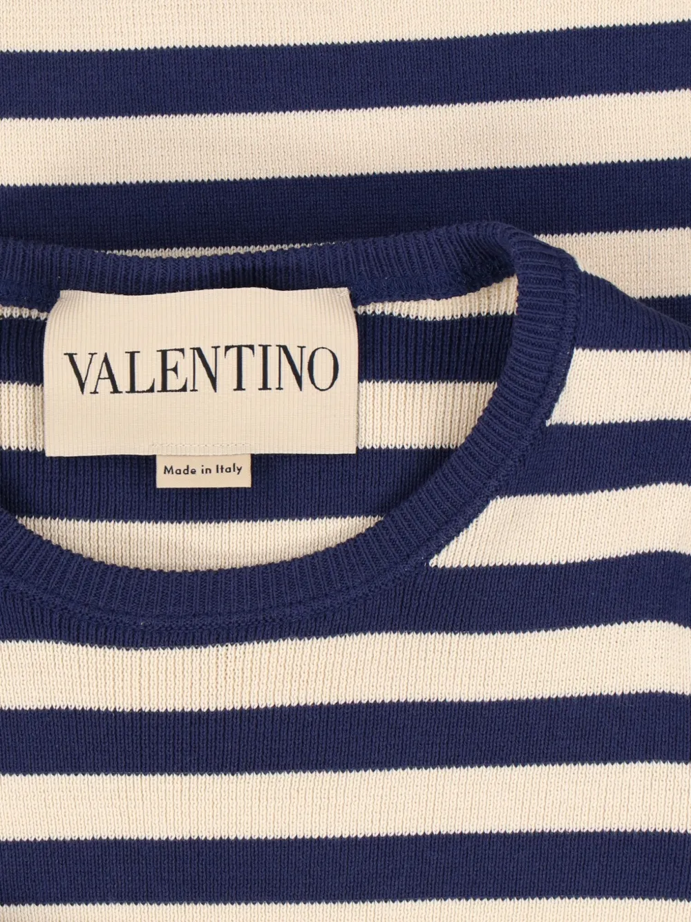 Valentino Garavani Cotton Striped Top in Blue, view 5