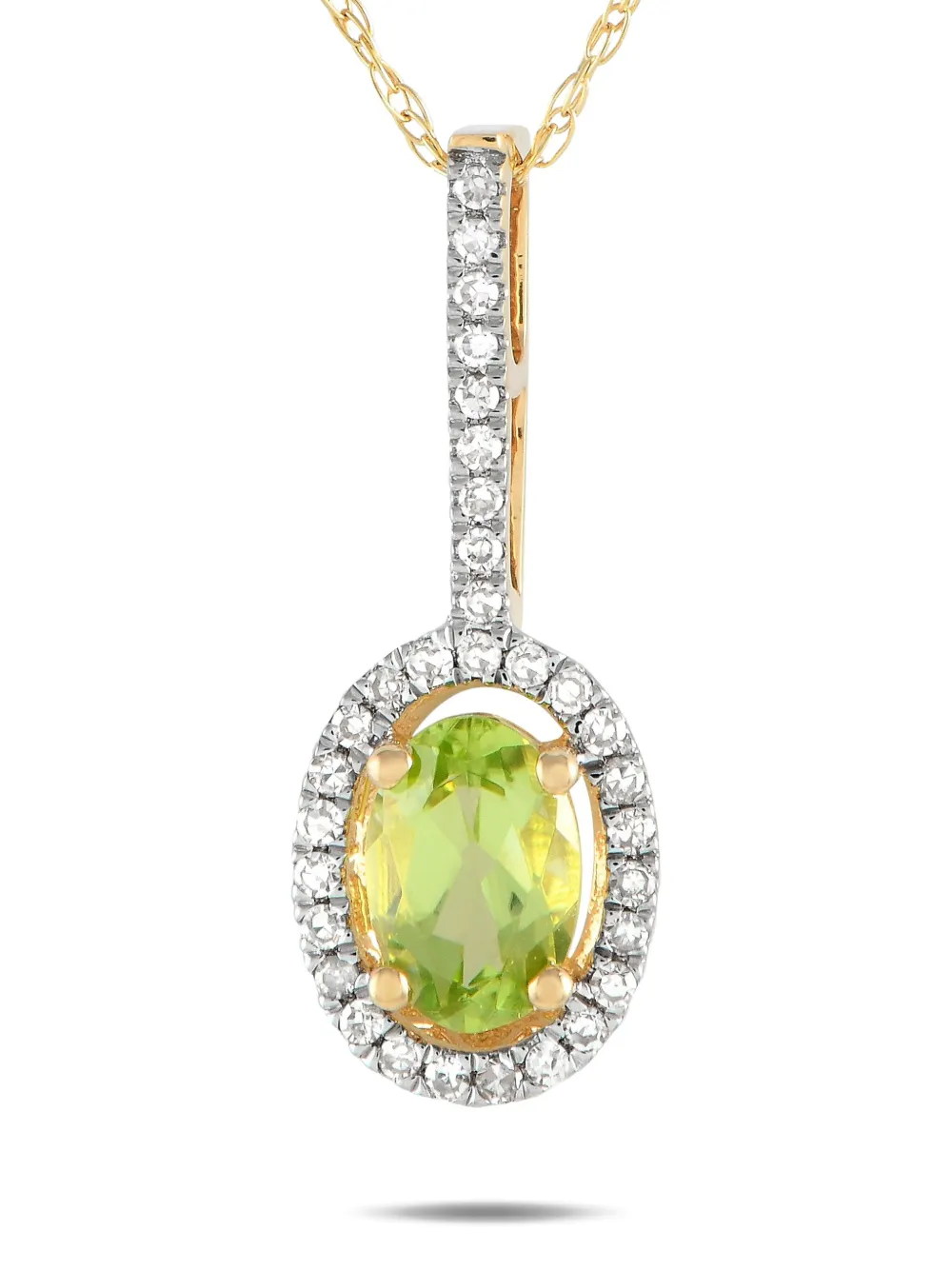 LB Exclusive 14K yellow gold peridot and diamond necklace - Giallo