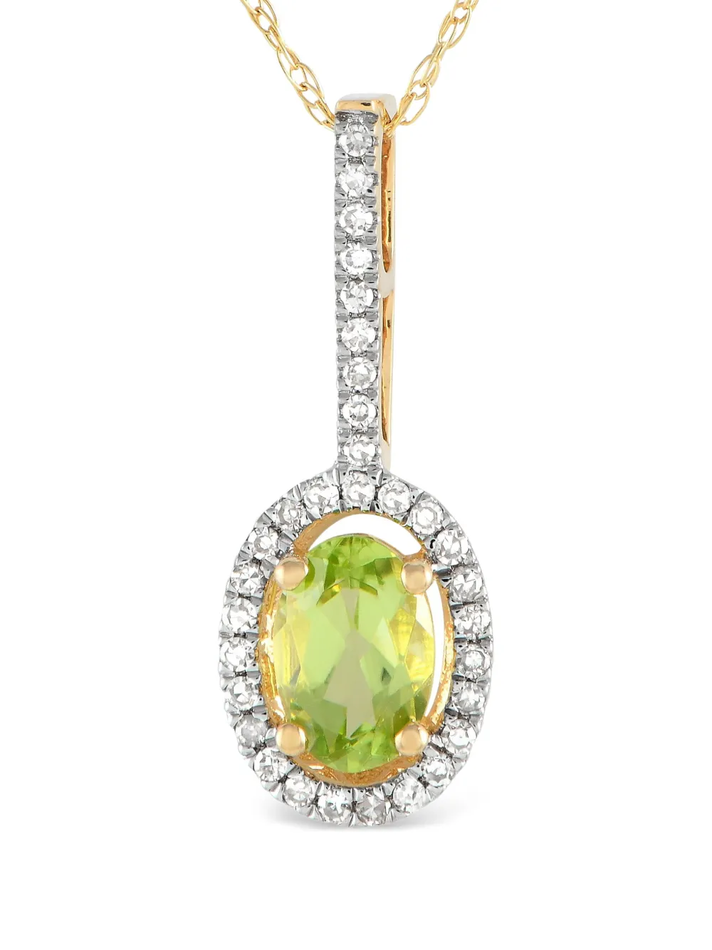 LB Exclusive 14kt geelgouden halsketting met diamant en peridot | Geel | Image 1