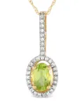 LB Exclusive 14K yellow gold peridot and diamond necklace