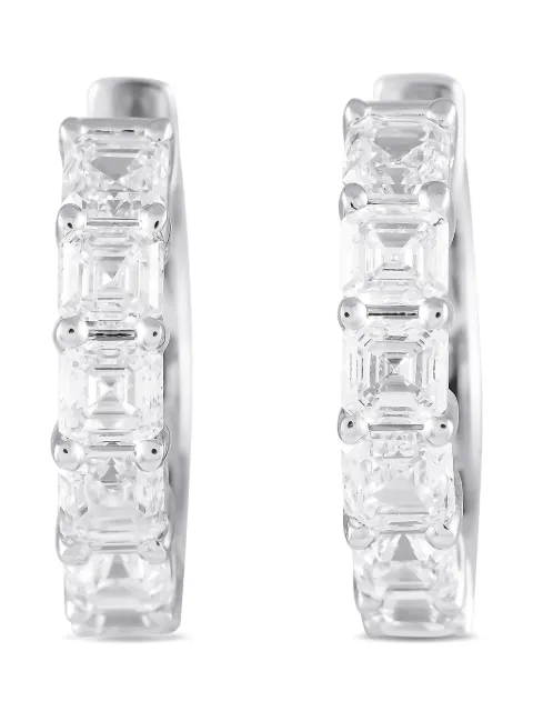 LB Exclusive 18kt white gold diamond hoop earrings