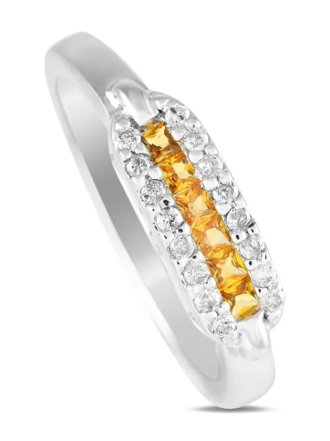 LB Exclusive 14K white gold diamond and sapphire ring