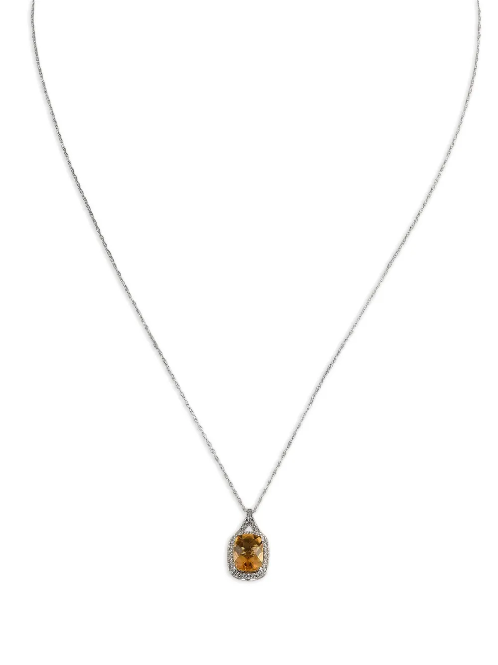 LB Exclusive 14K white gold diamond and citrine necklace | Image 2