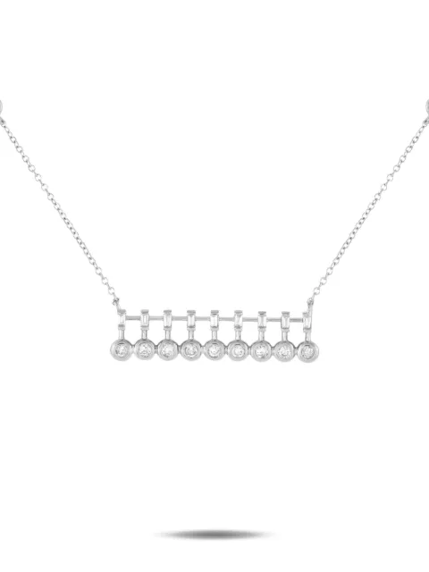 LB Exclusive 14K white gold diamond Bar necklace